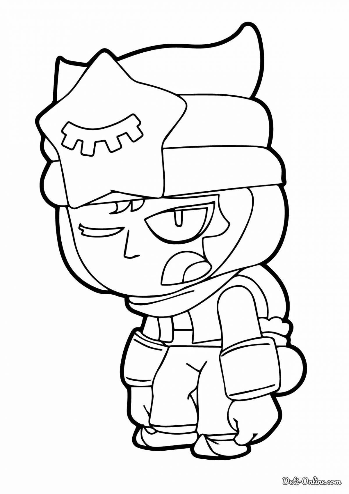 Adorable brawler icons coloring page