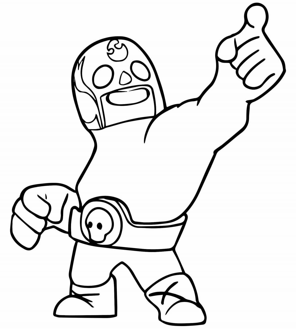 Adorable Fighter Icons Coloring Page