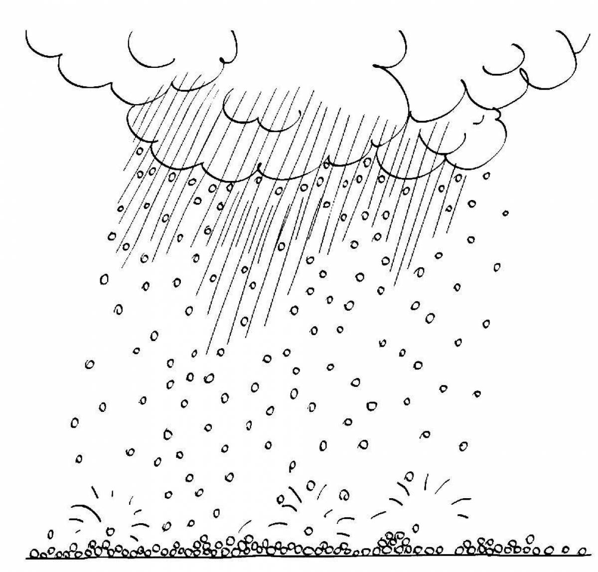 Photo Coloring page joyful spring rain