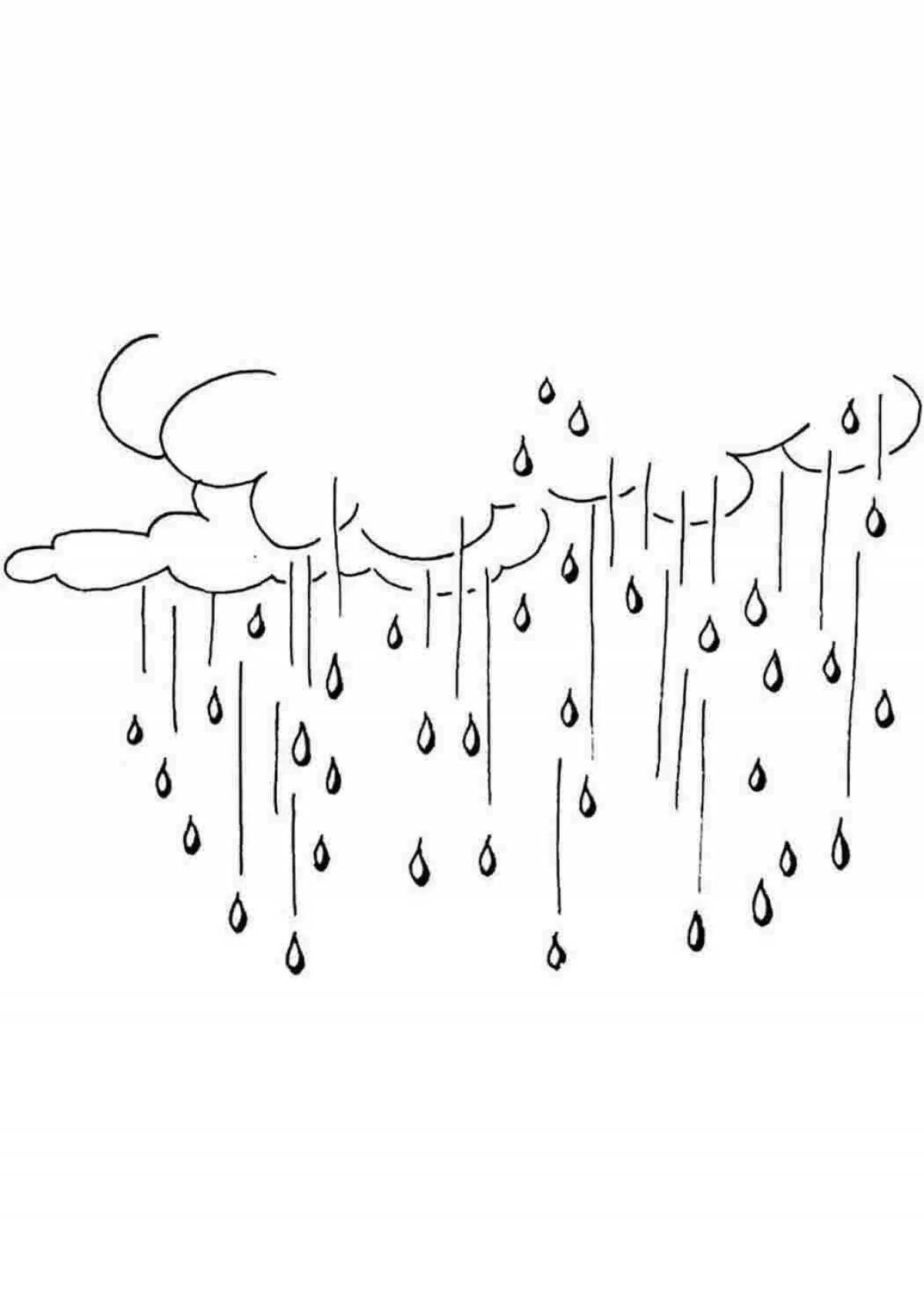 Photo Spring rain glitter coloring page