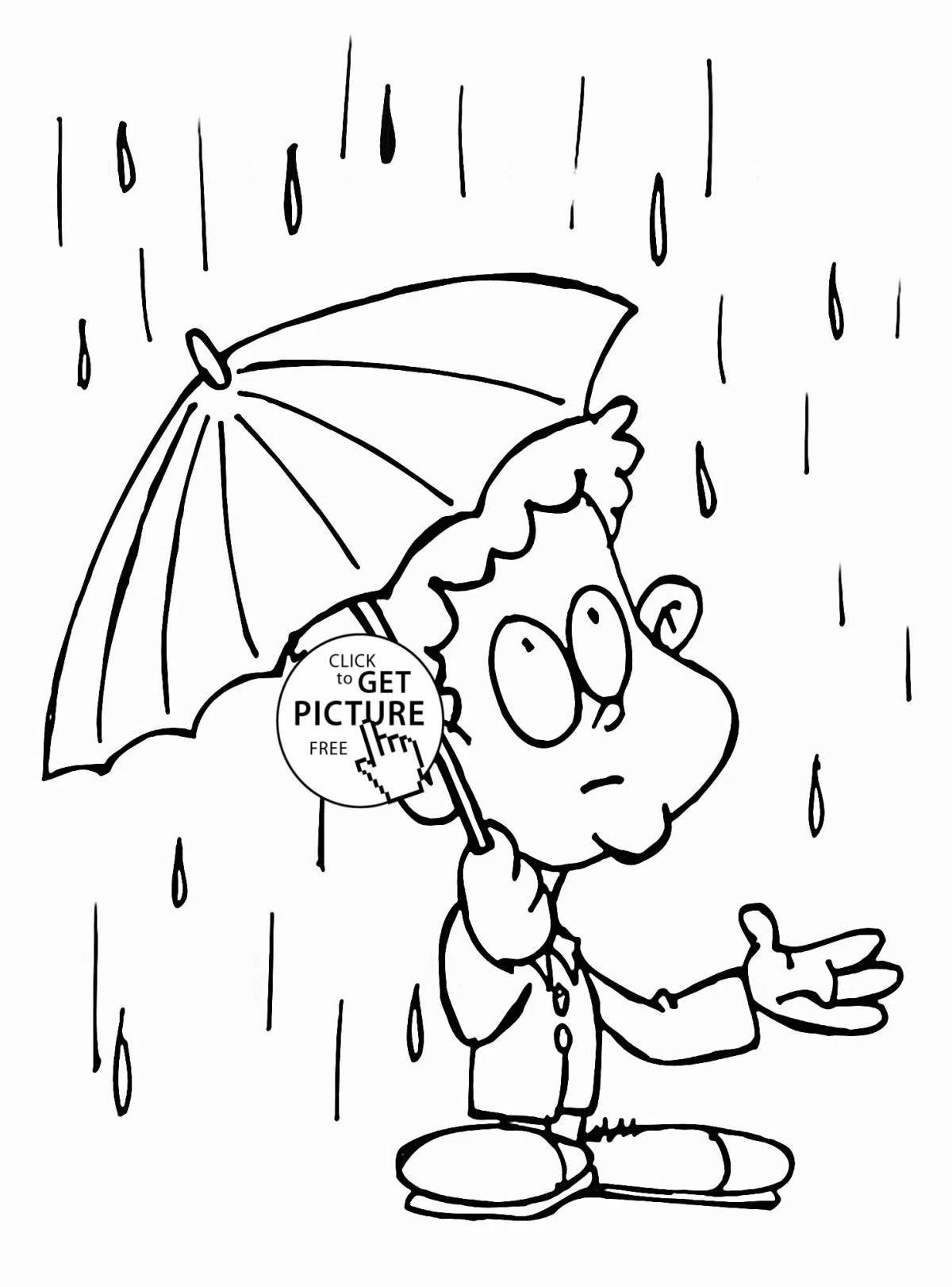 Rough spring rain coloring page