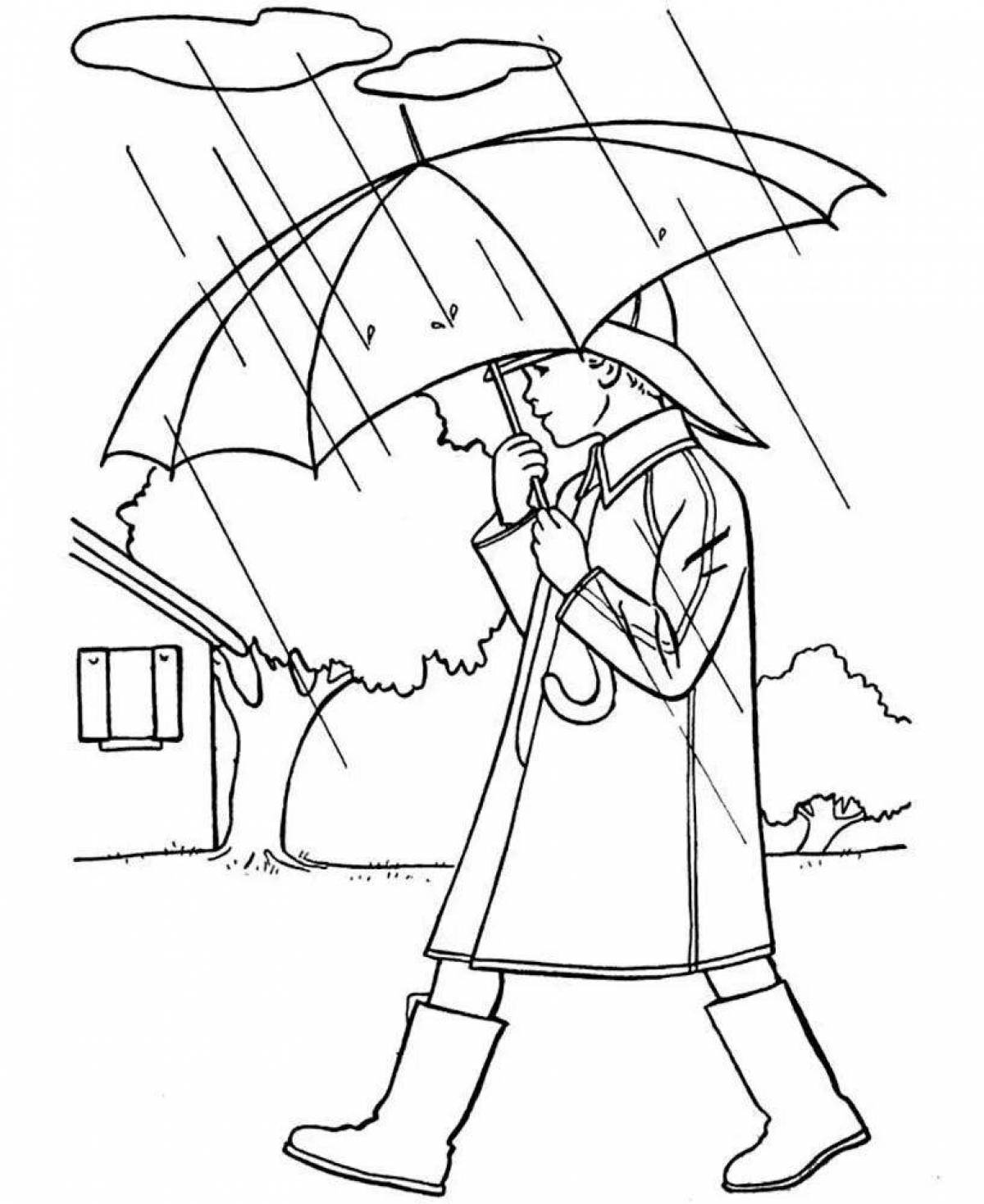 Majestic spring rain coloring page