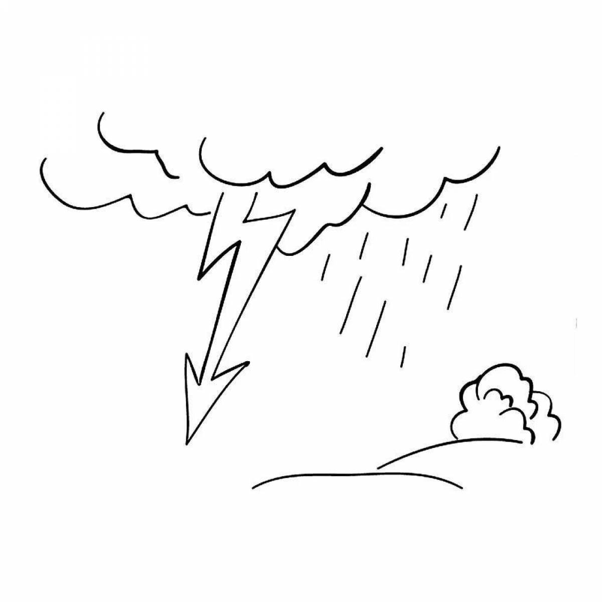 Photo Colouring awesome spring rain