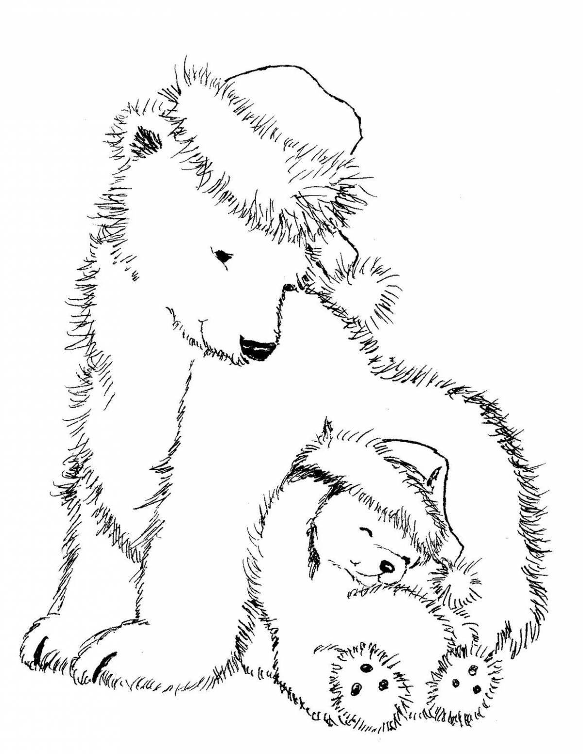 Coloring book dazzling northern bear