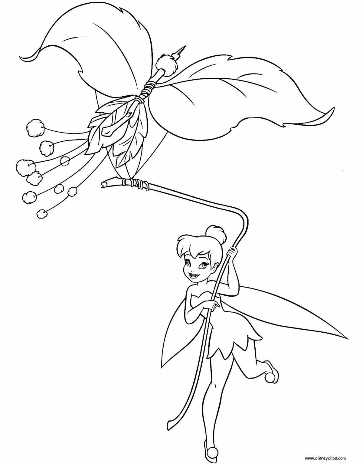 Gorgeous winter fairy coloring page