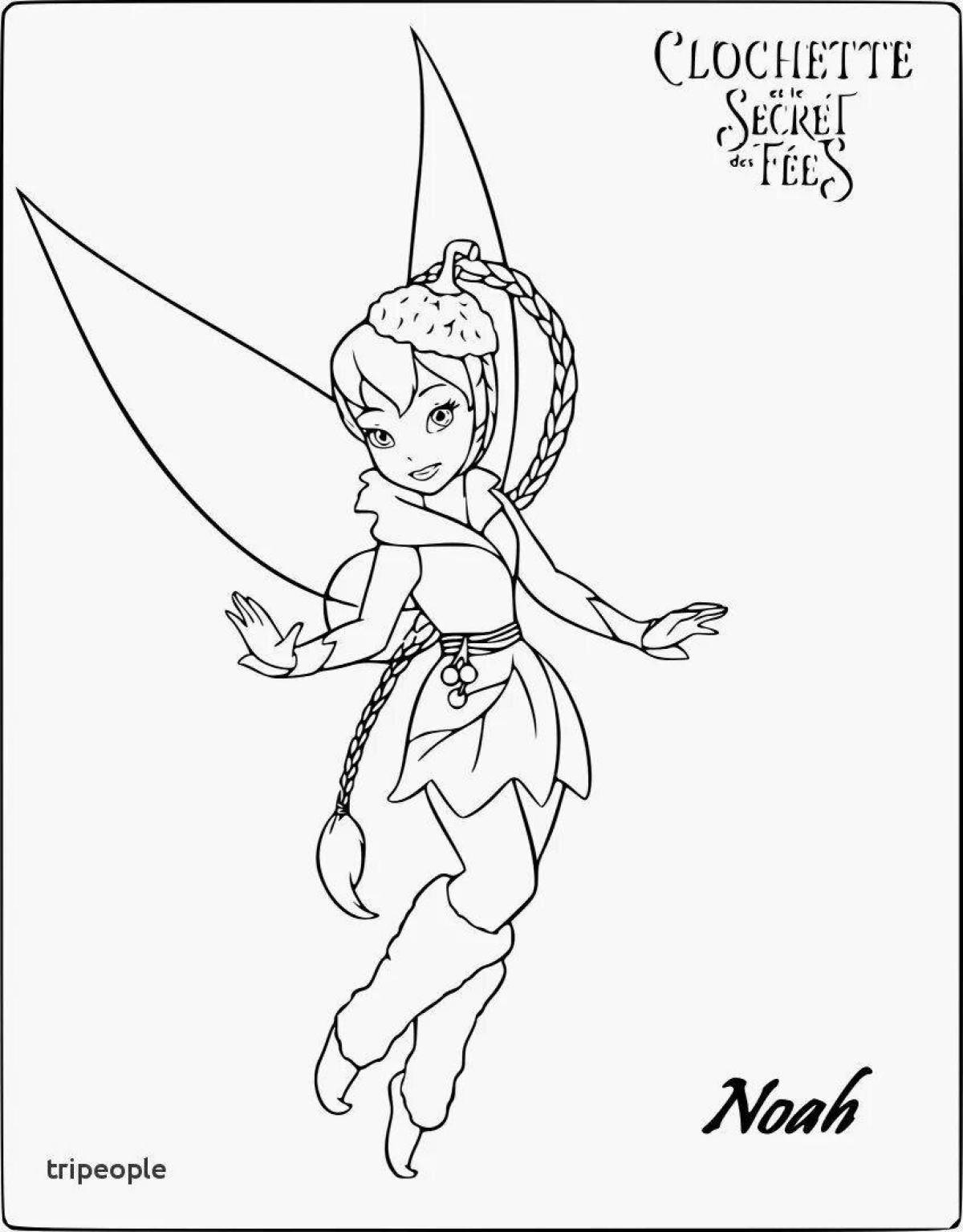 Coloring book shining winter fairy