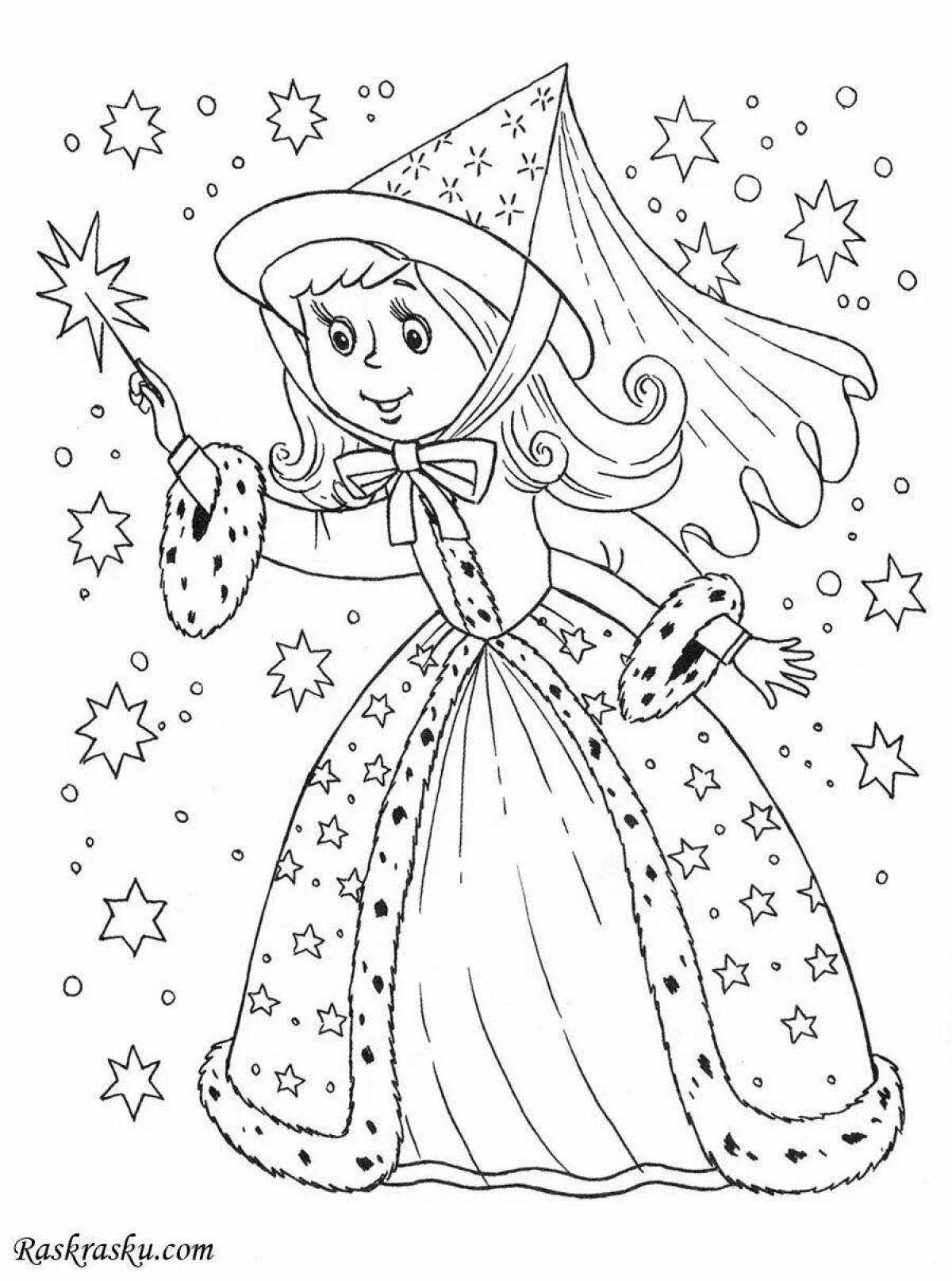 Delightful winter fairy coloring book