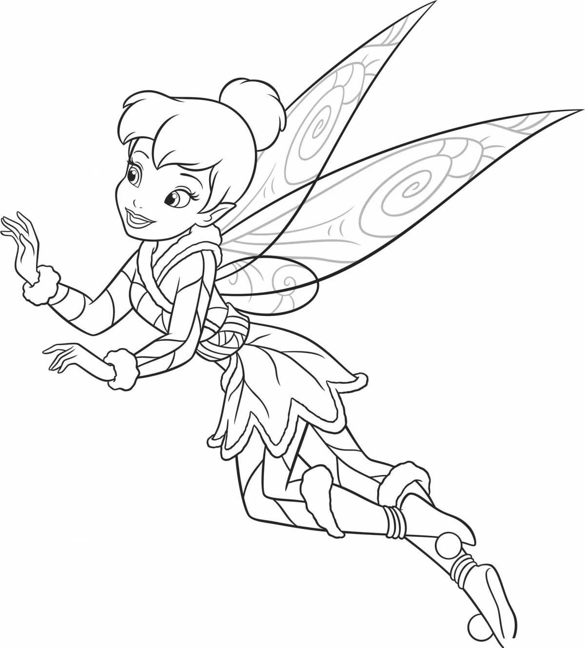 Coloring page charming winter fairy