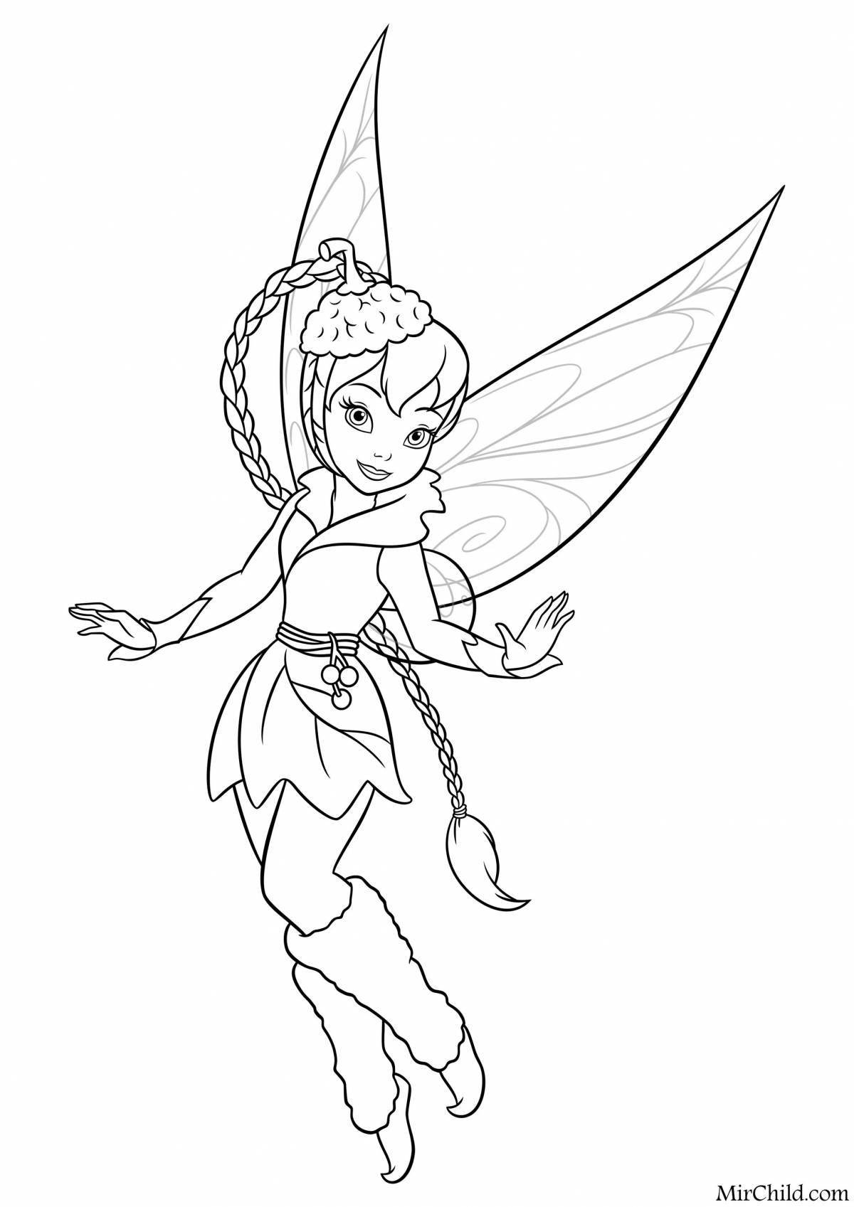 Photo Beautiful winter fairy coloring book