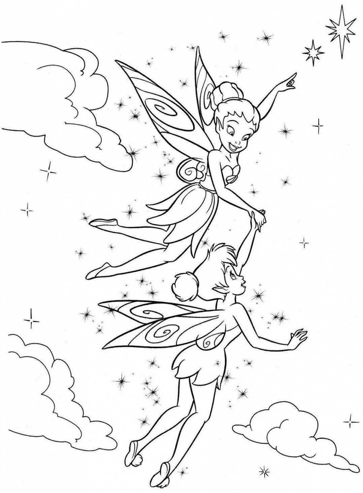 Elegant winter fairy coloring book