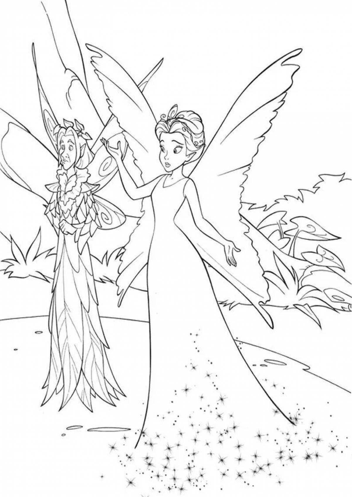 Coloring playful winter fairy