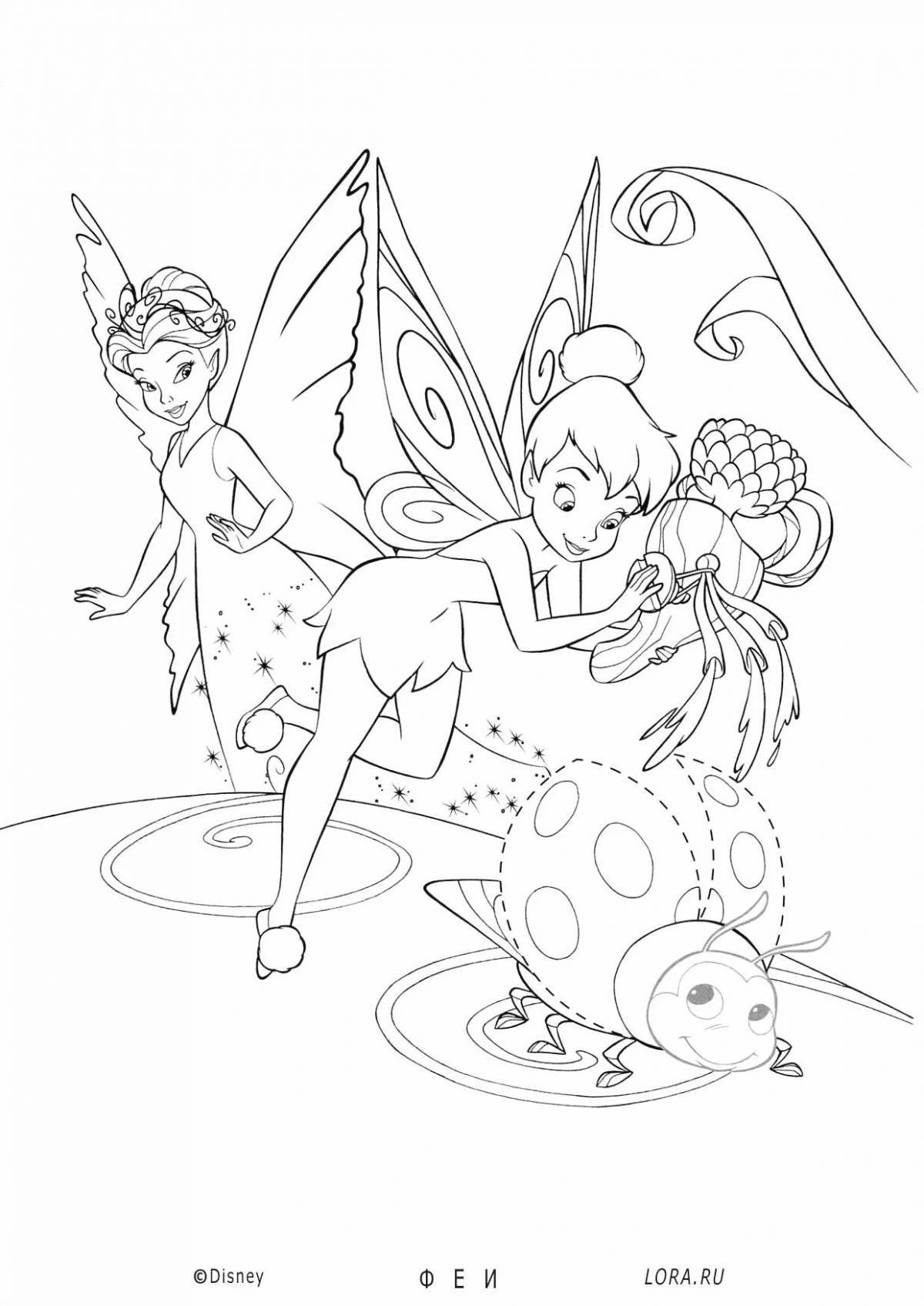 Colouring funny winter fairy