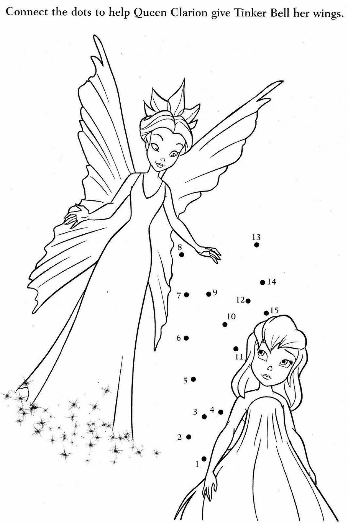Shiny winter fairy coloring book