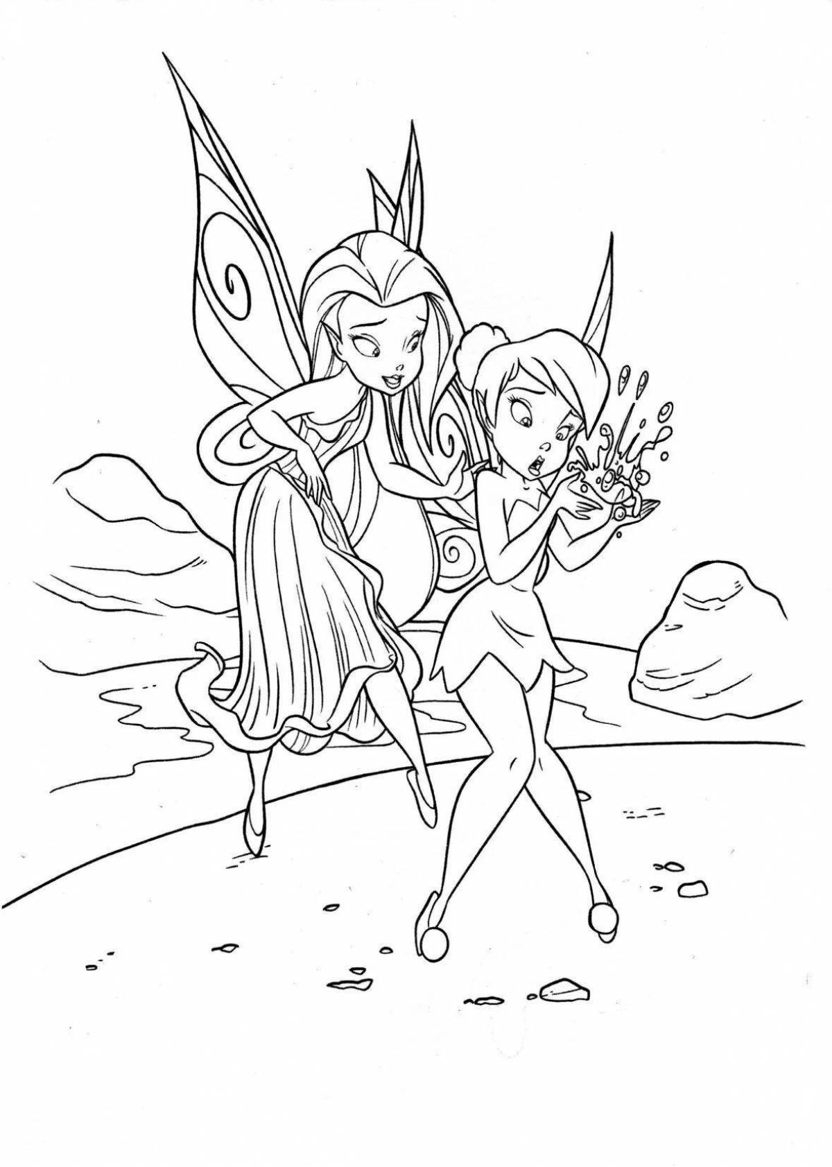 Glowing winter fairy coloring page