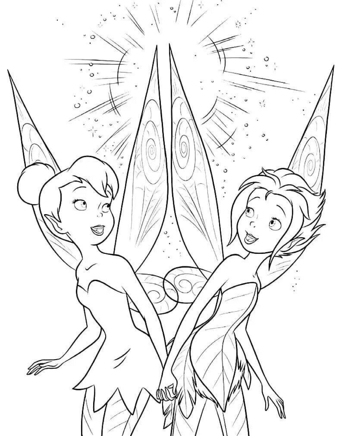 Coloring page magical winter fairy