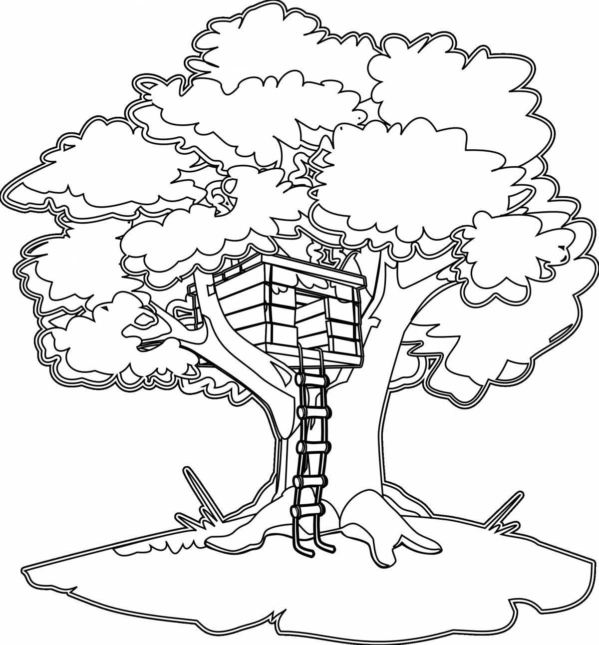 Great fairy tree coloring book