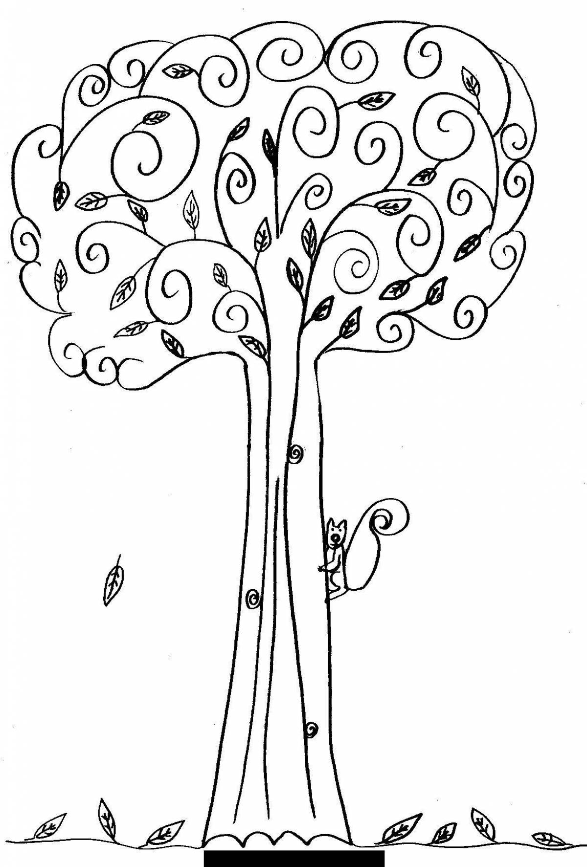 Чудесная раскраска сказочное дерево