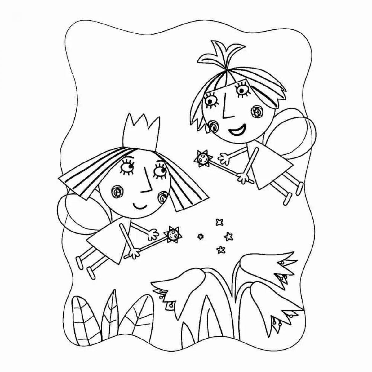Adorable princess holly coloring book