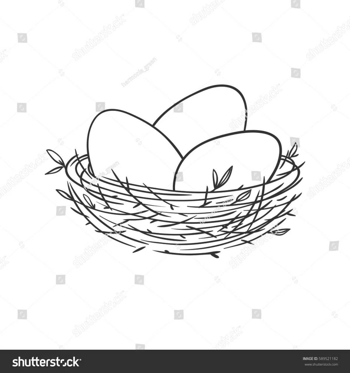 Bright chicken egg coloring page