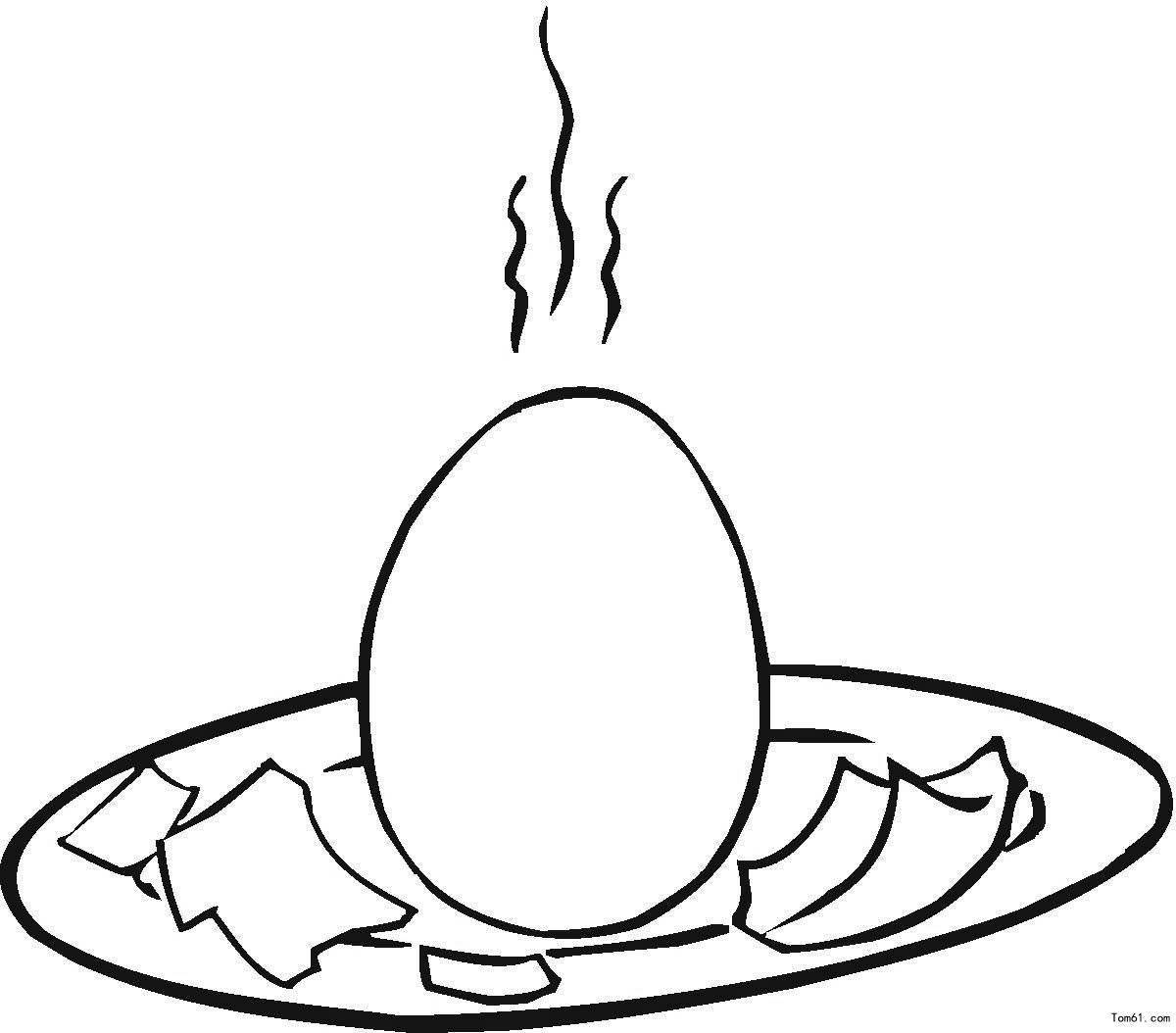 Living chicken egg coloring page
