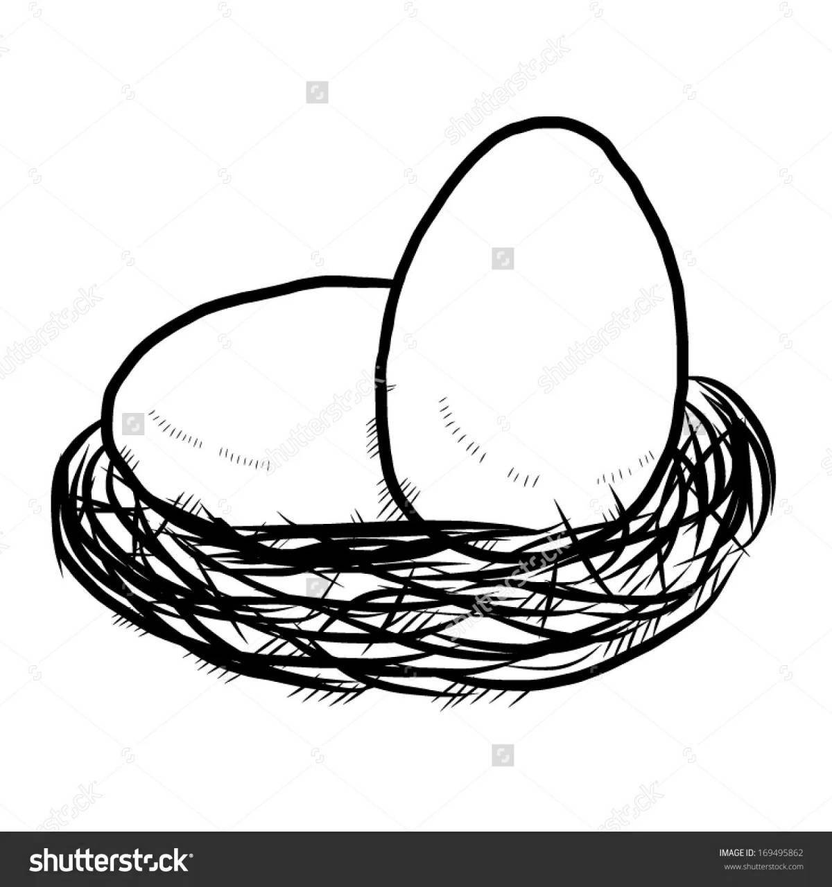 Magic chicken egg coloring page