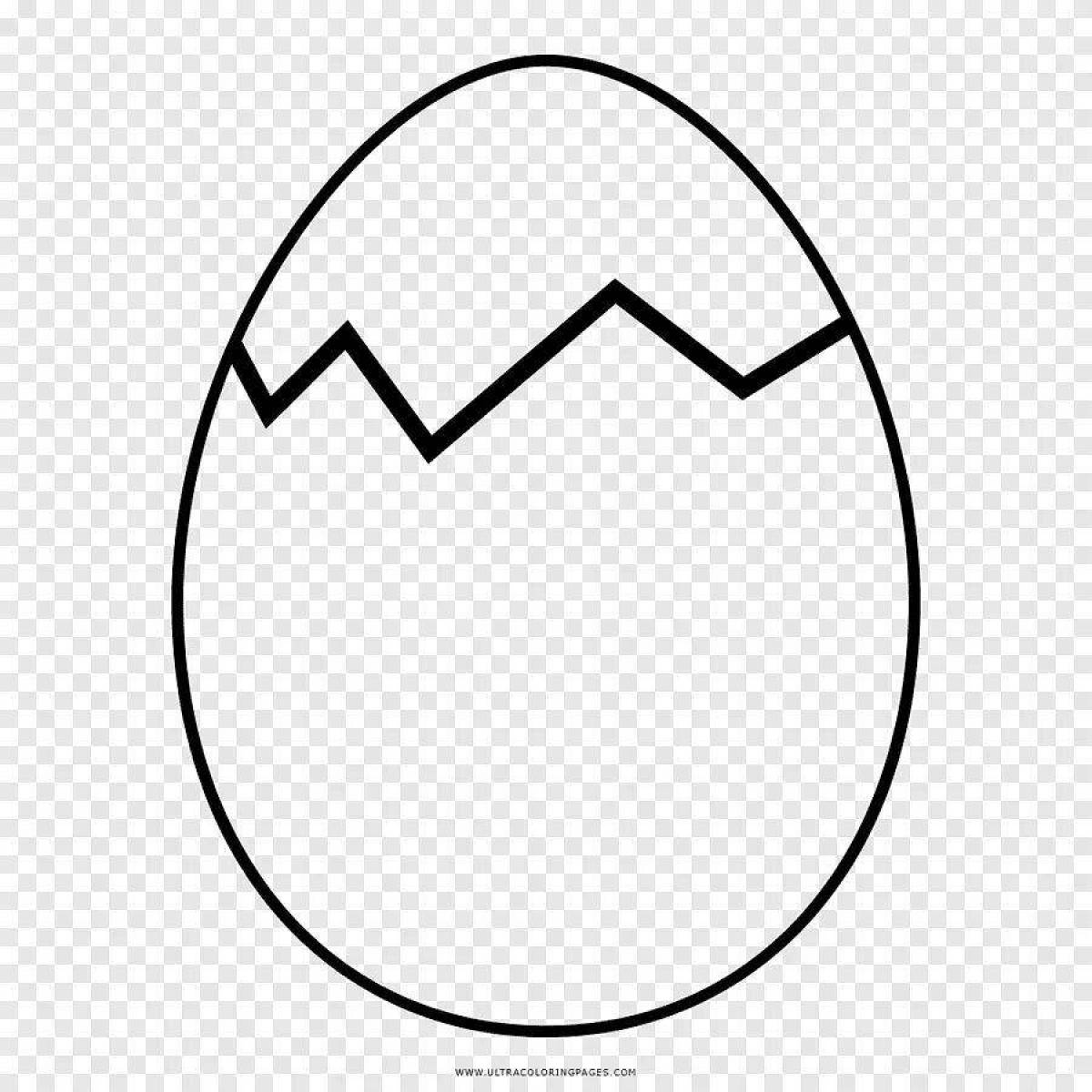 Adorable chicken egg coloring page