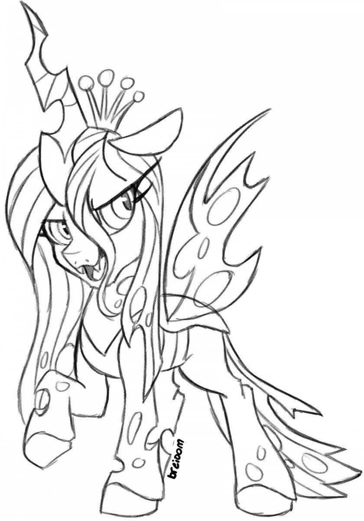 Colorful pony chrysalis coloring page