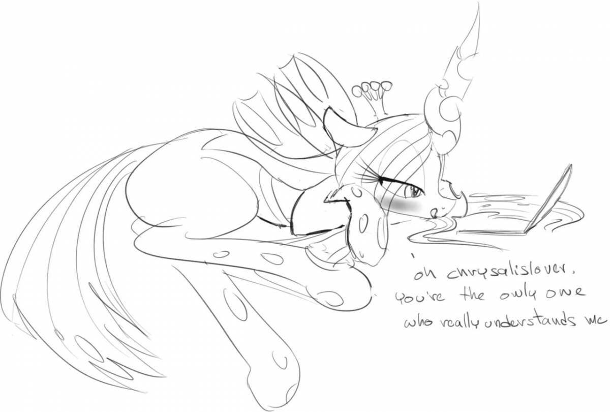 Radiant chrysalis pony coloring page