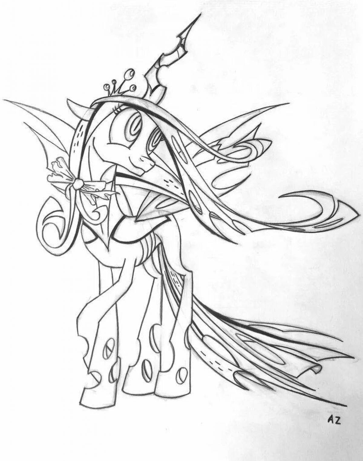 Exquisite chrysalis pony coloring page