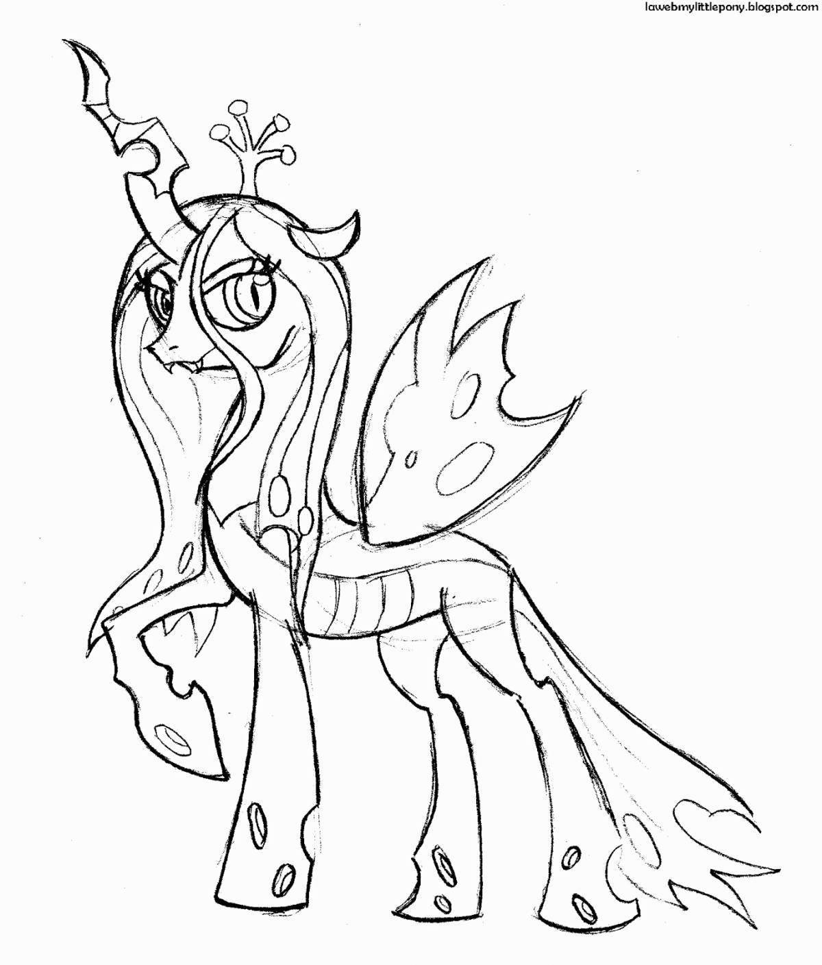 Playful pony chrysalis coloring page