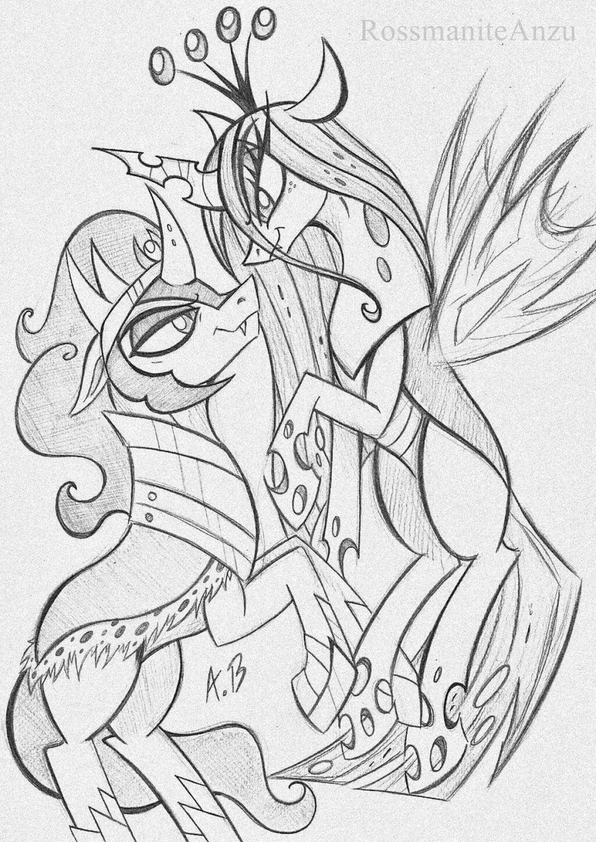 Coloring book flawless chrysalis pony