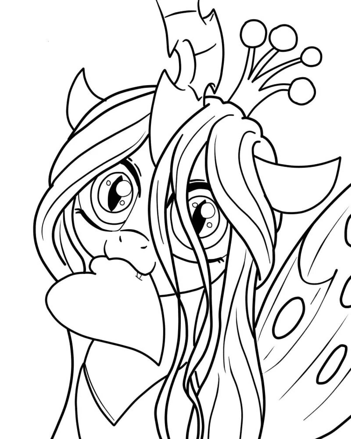 Coloring page shiny pony doll