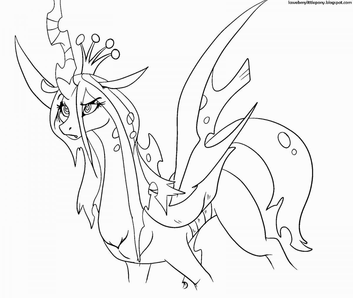 Coloring dreamy chrysalis pony