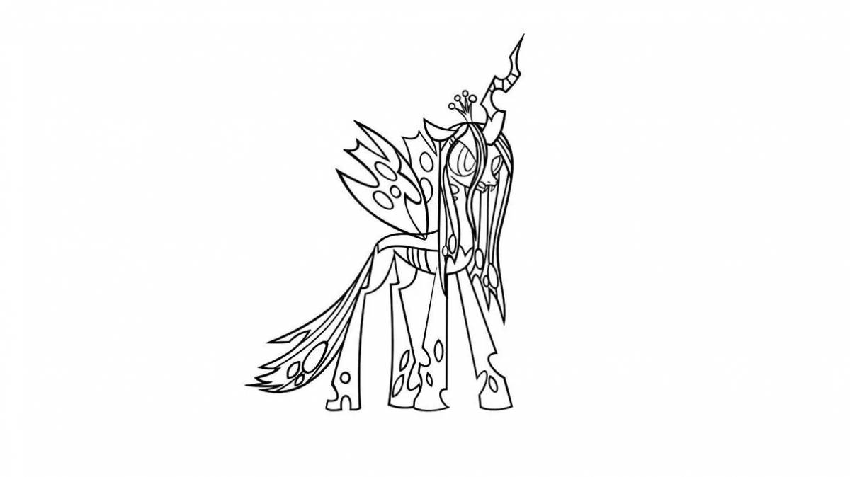 Coloring book sparkling chrysalis pony