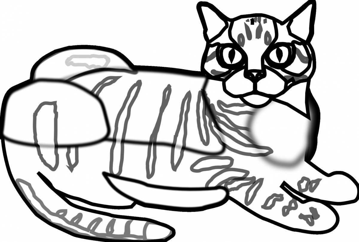 Coloring page cheerful cat whiskas