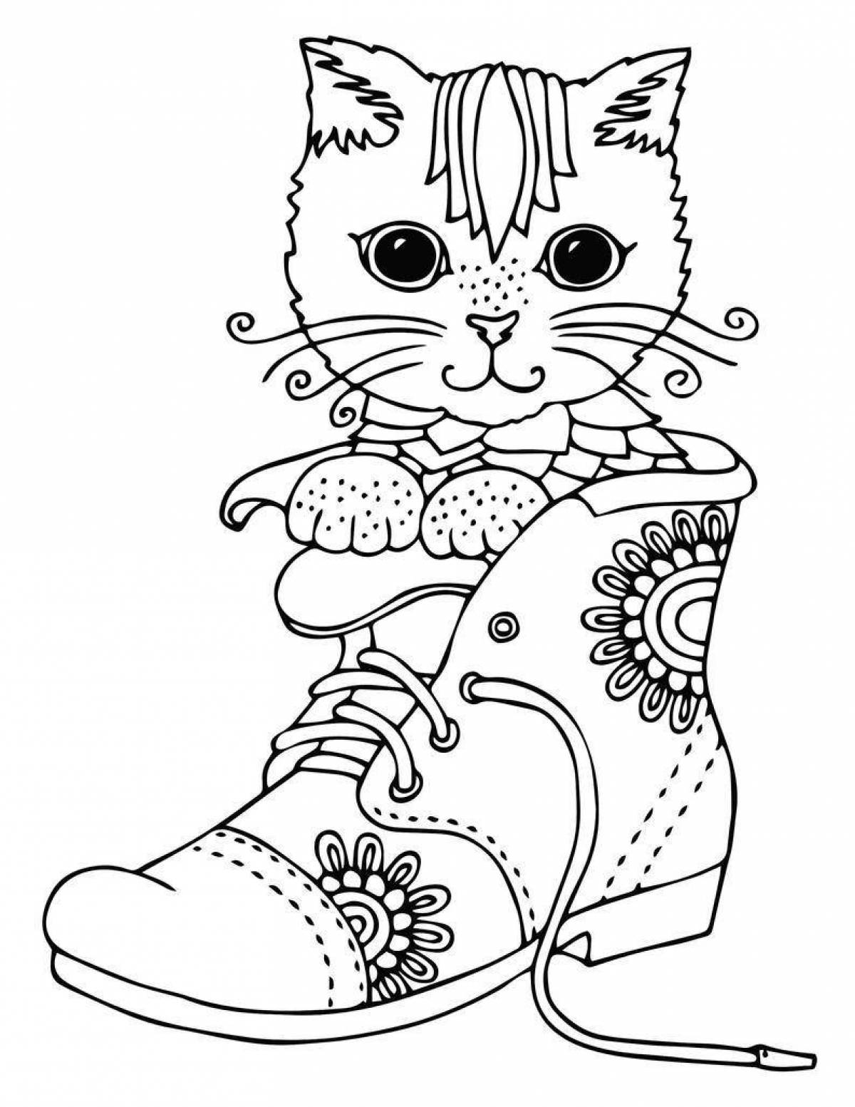 Attractive whiskas cat coloring page