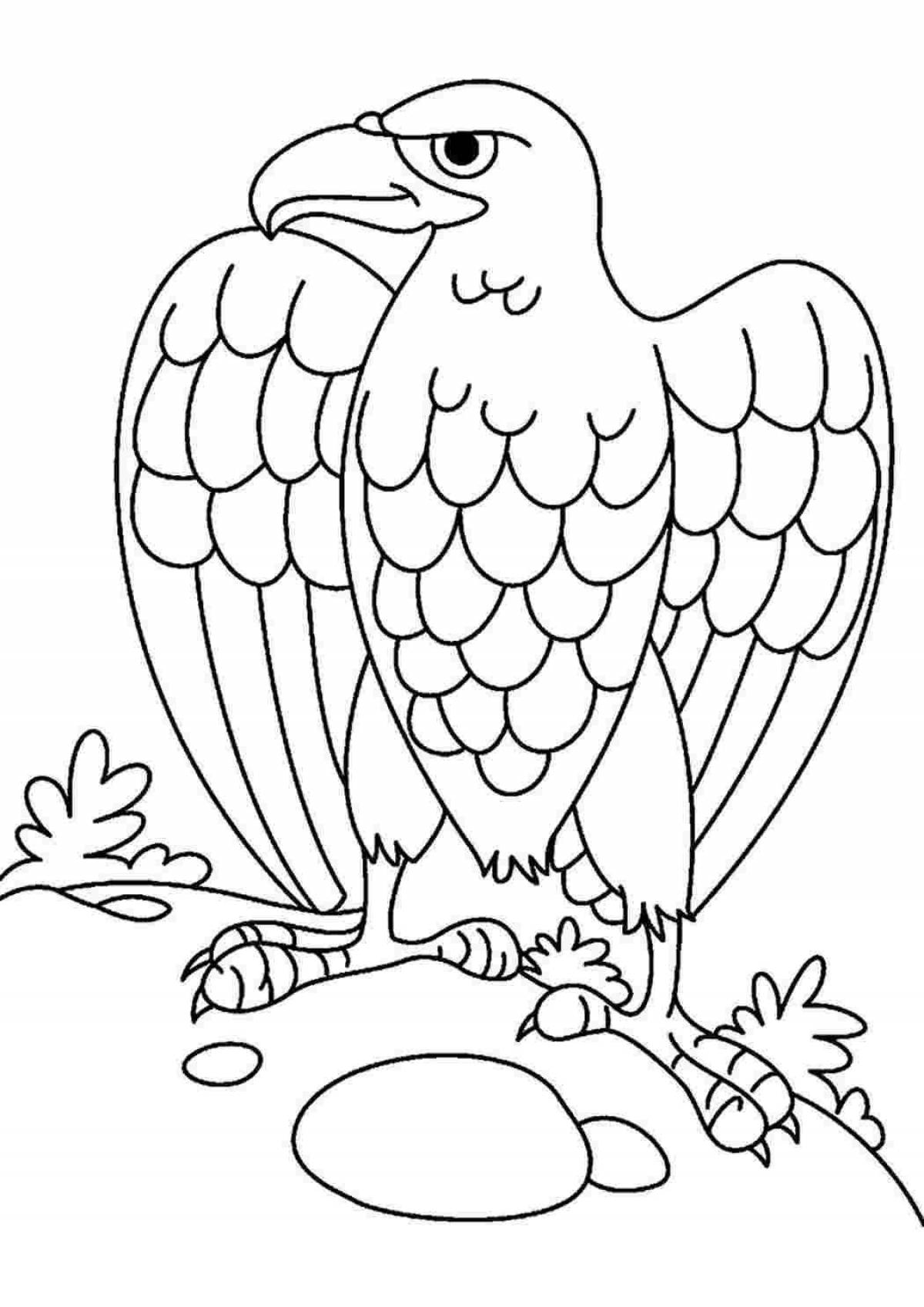 Coloring page graceful eagle