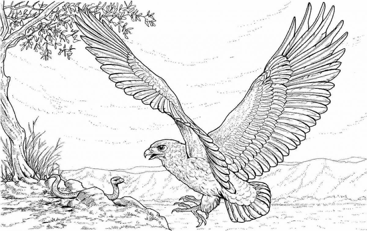 Dramatic eagle coloring page