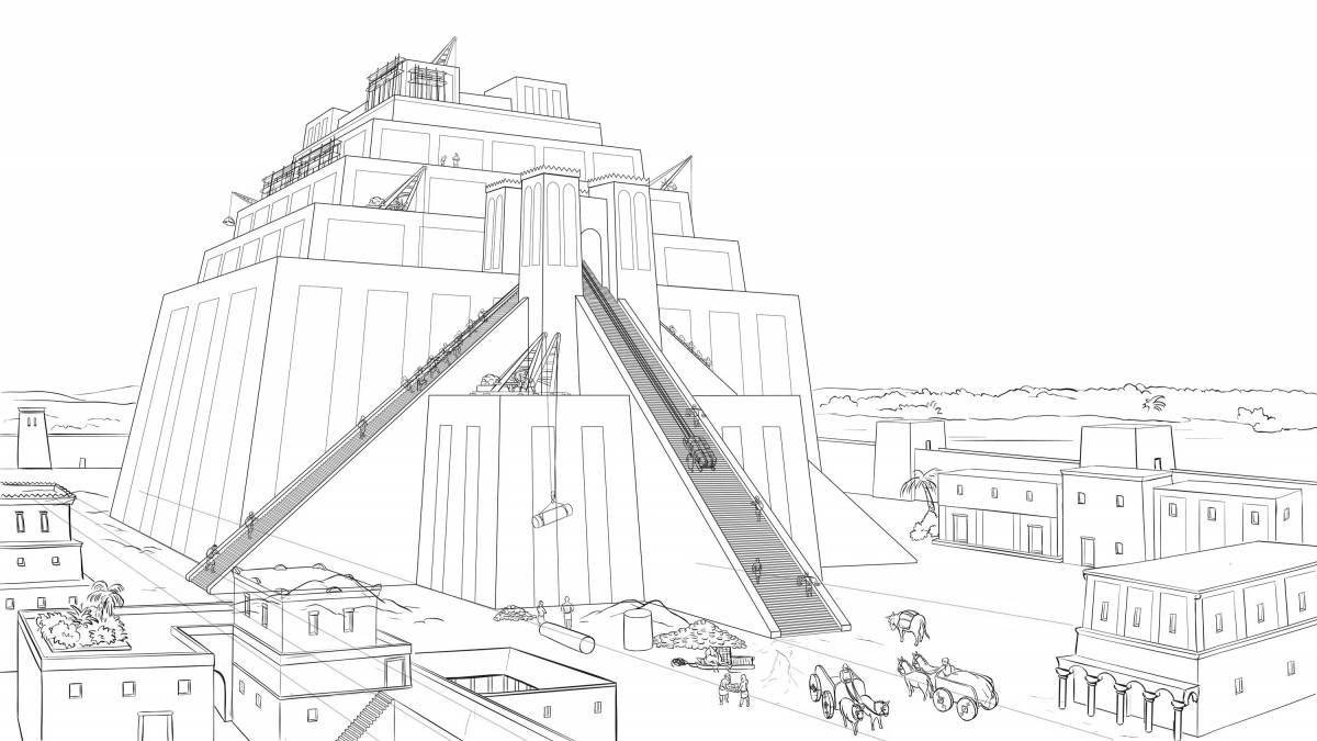 Дворцовая раскраска вавилонская башня