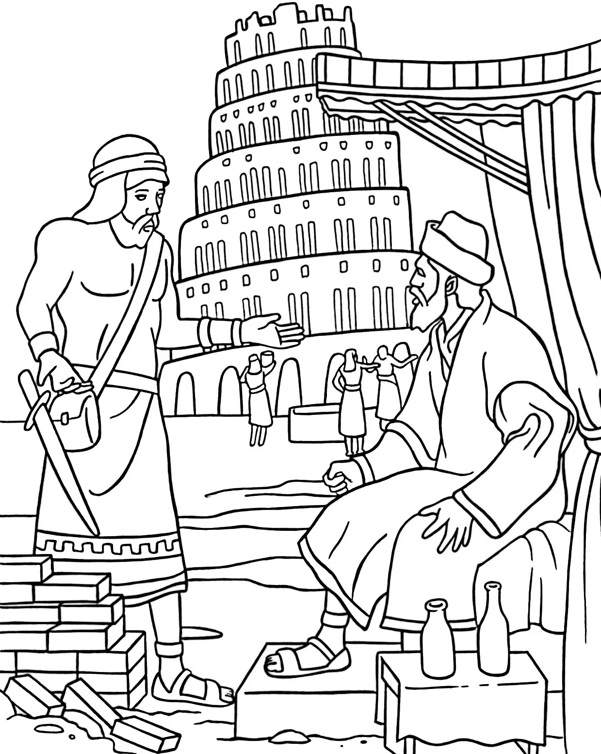 Раскраски Вавилонская башня (38 шт.) - скачать или распечатать бесплатно  #23577
