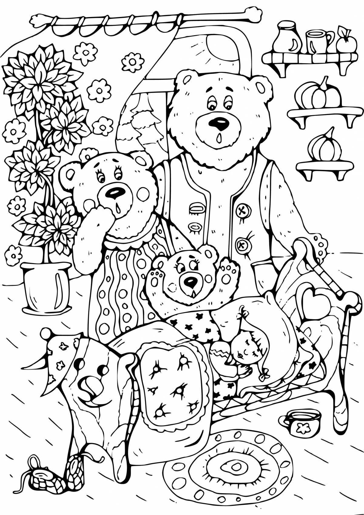 Coloring page adorable bear family