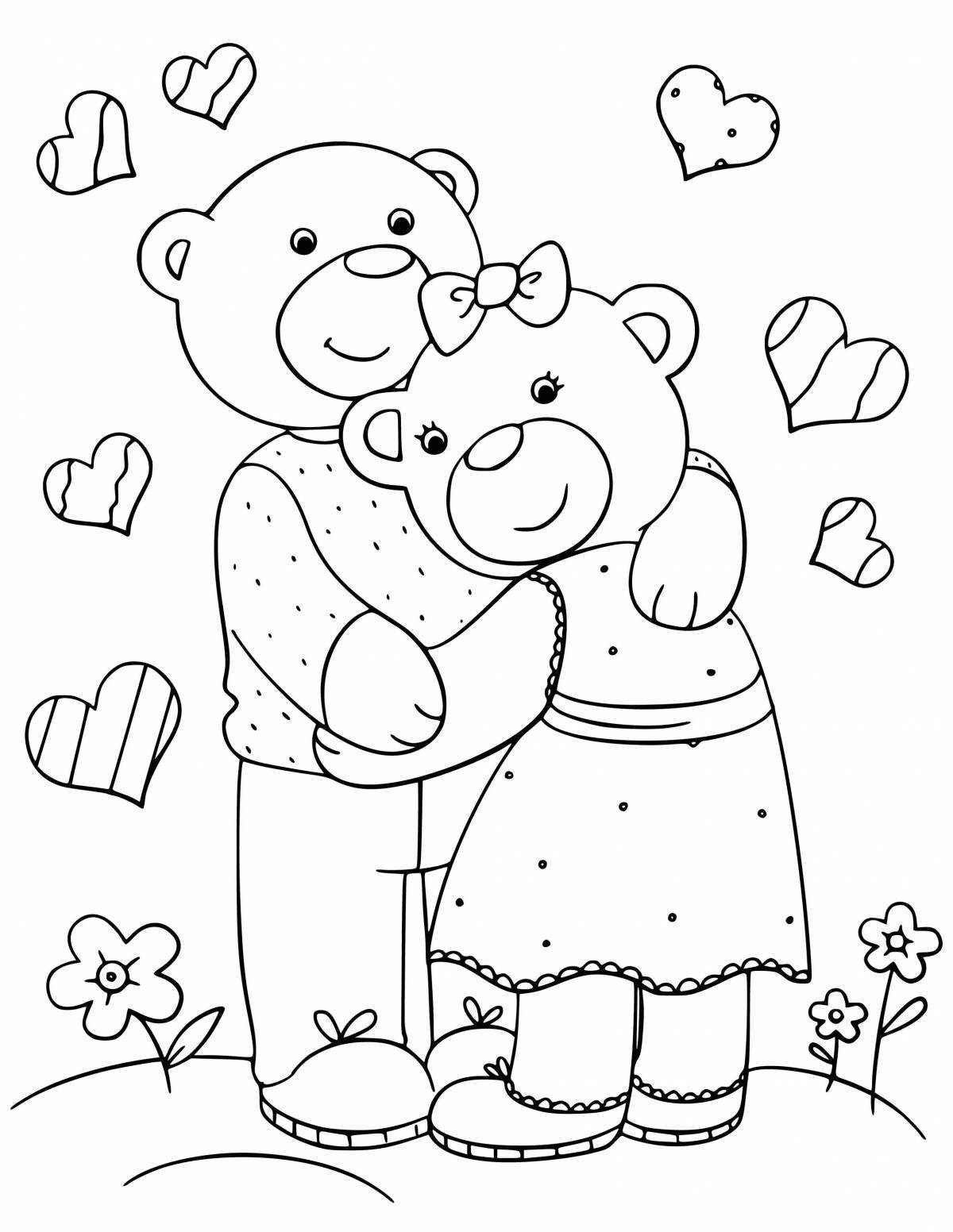 Раскраска семья медведей playtime