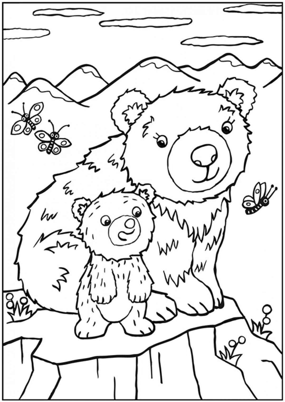 Раскраска медвежья семья