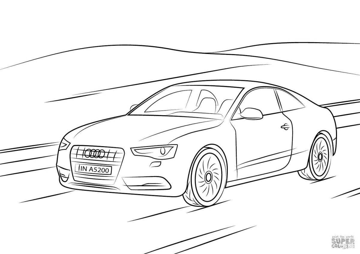 Colorful audi a8 coloring page