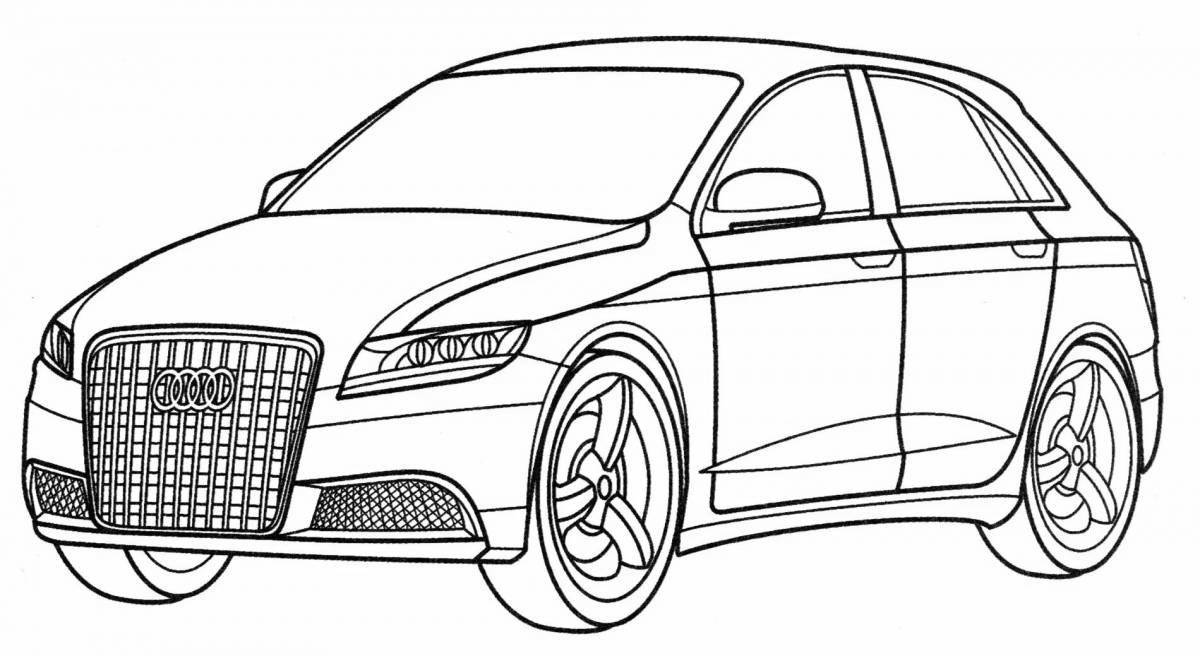 Audi a8 bright coloring page