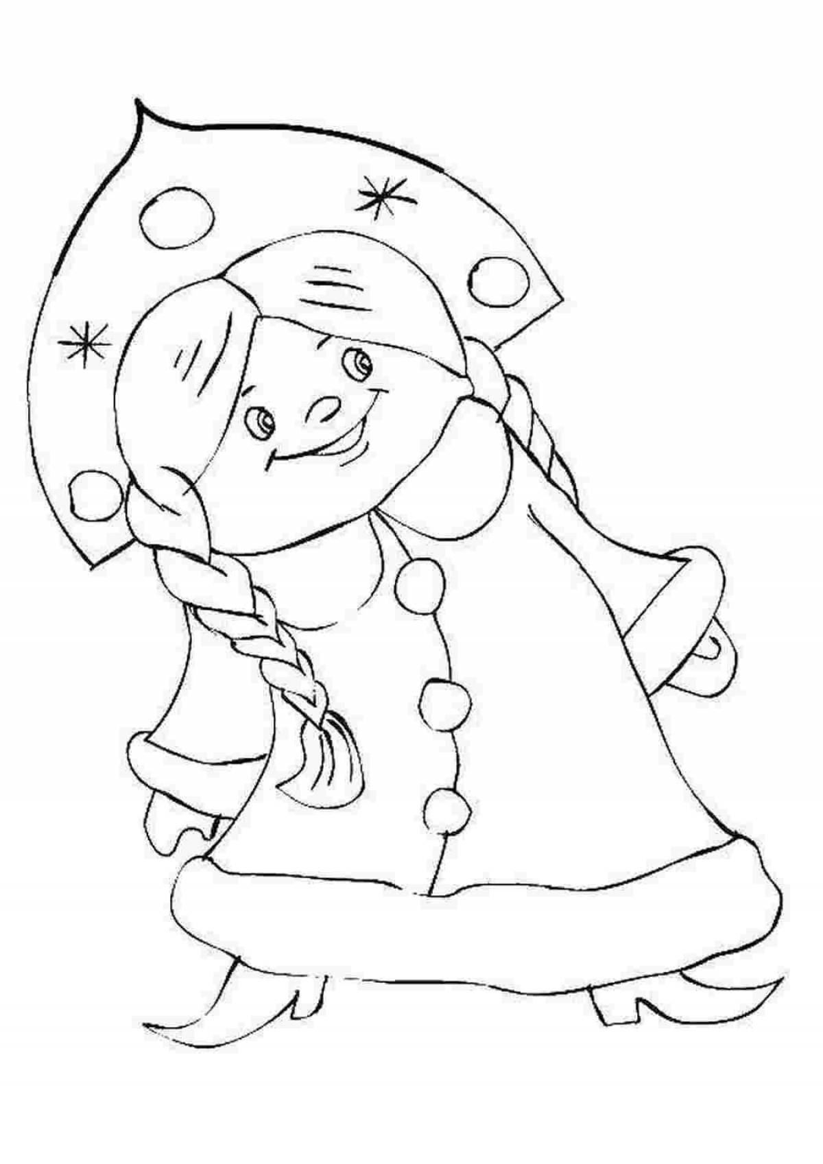 Coloring playful snow maiden