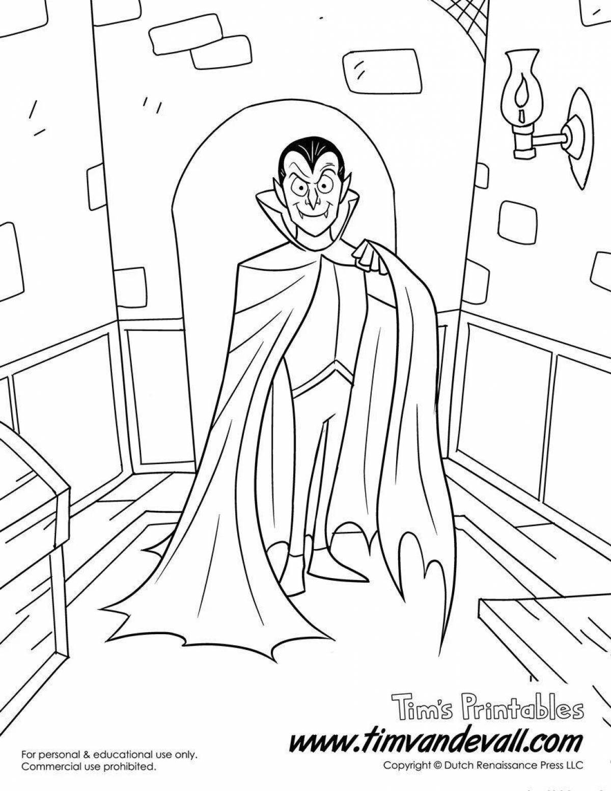 Coloring book scary Count Dracula