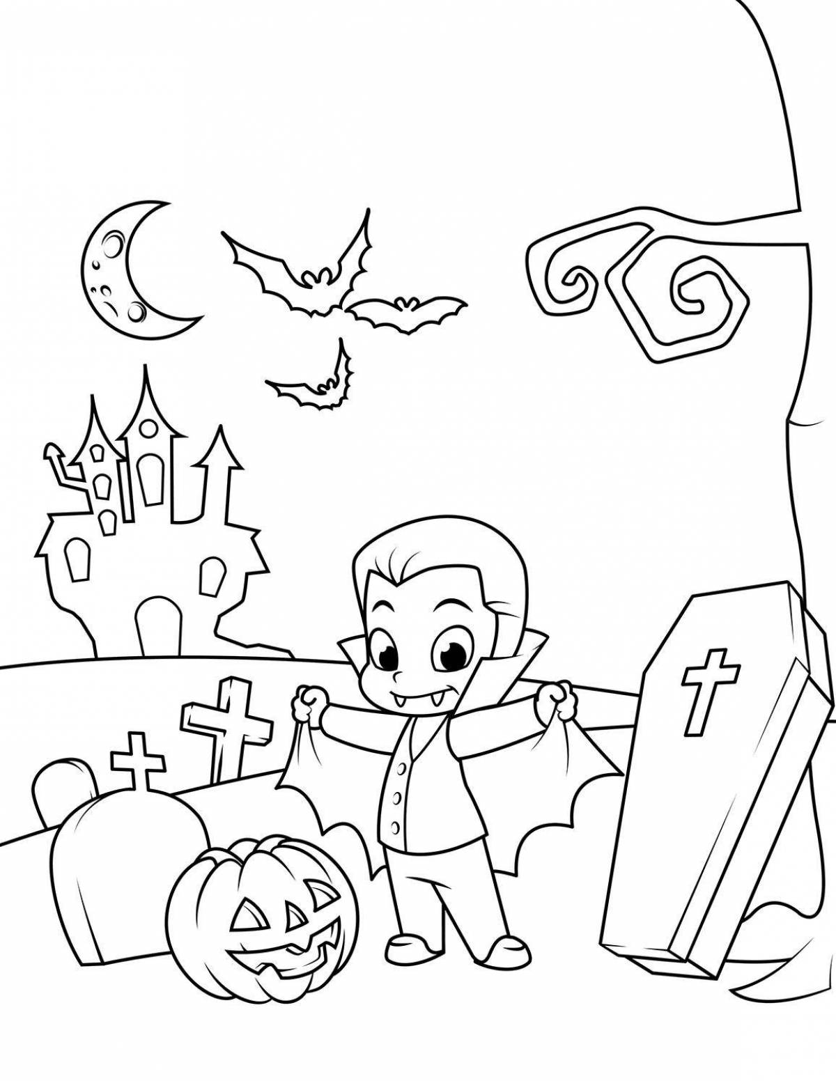 Coloring book sinister Count Dracula