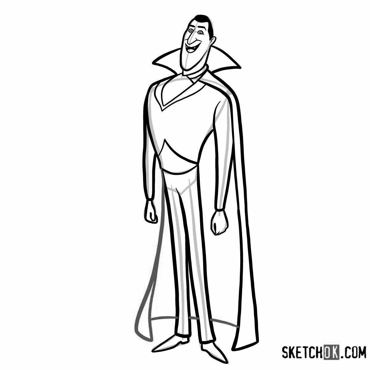 Coloring book sinful Count Dracula