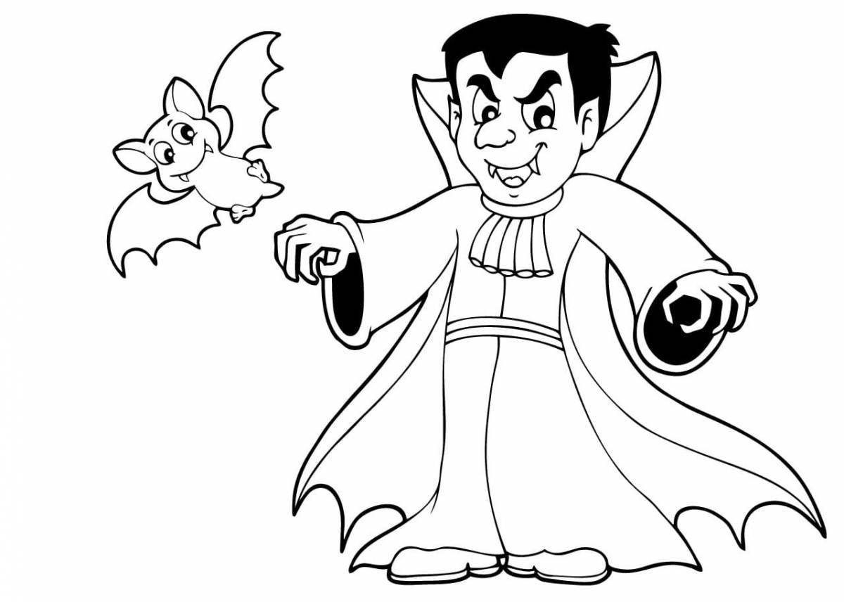 Coloring book inscrutable Count Dracula